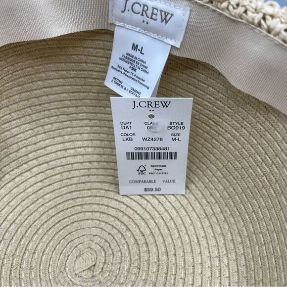 J. Crew Straw Wide Brim Hat with wrapped rope - Picture 4 of 4